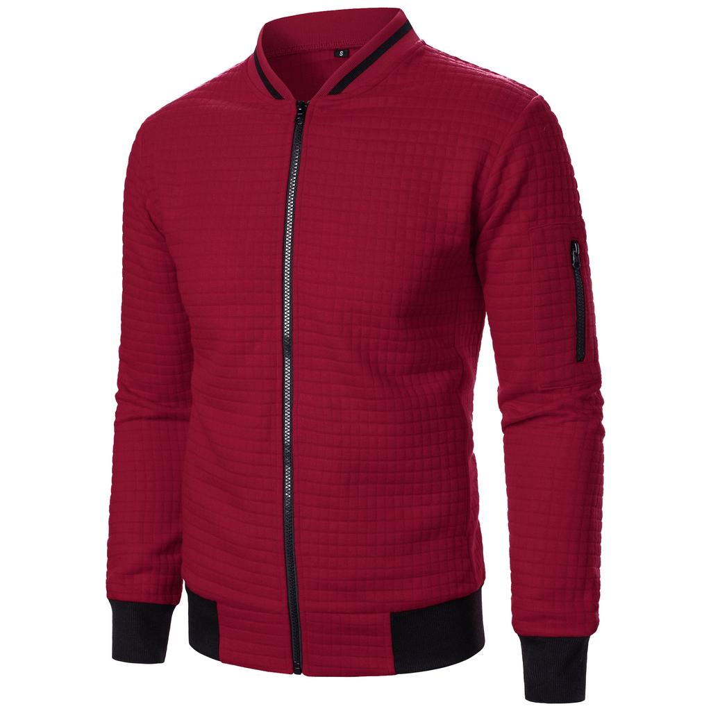 Men's Spring Autumn Baseball Collar Solid Color Jacket Men's Casual Jacket Loose Tops