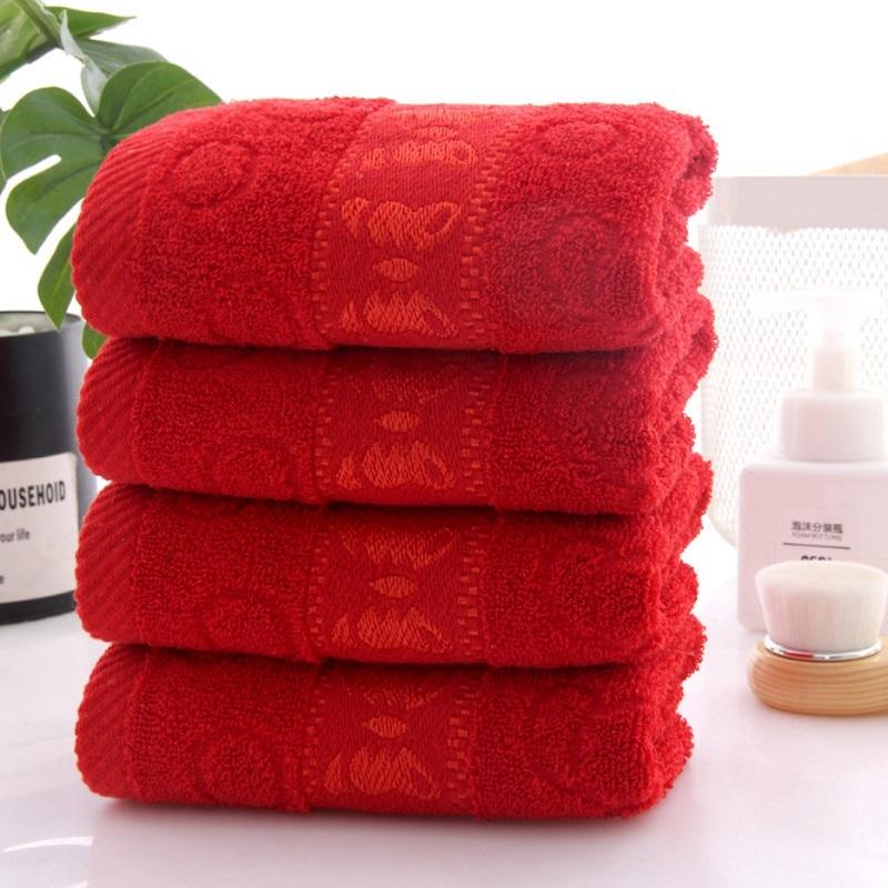 1/2/4pcs Hand Towel Sets Cotton Facecloth Towels Fast Drying Soft Handchief Towel for New Year Spring Festival Wedding Gift