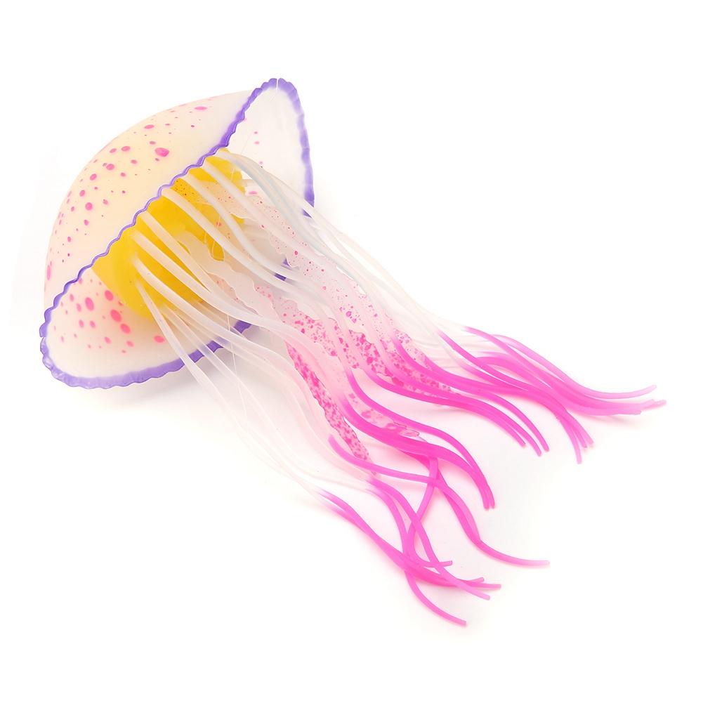 Aquarium Simulation Silicone Artificial Jellyfish Fish Tank Decoration Ornament Red