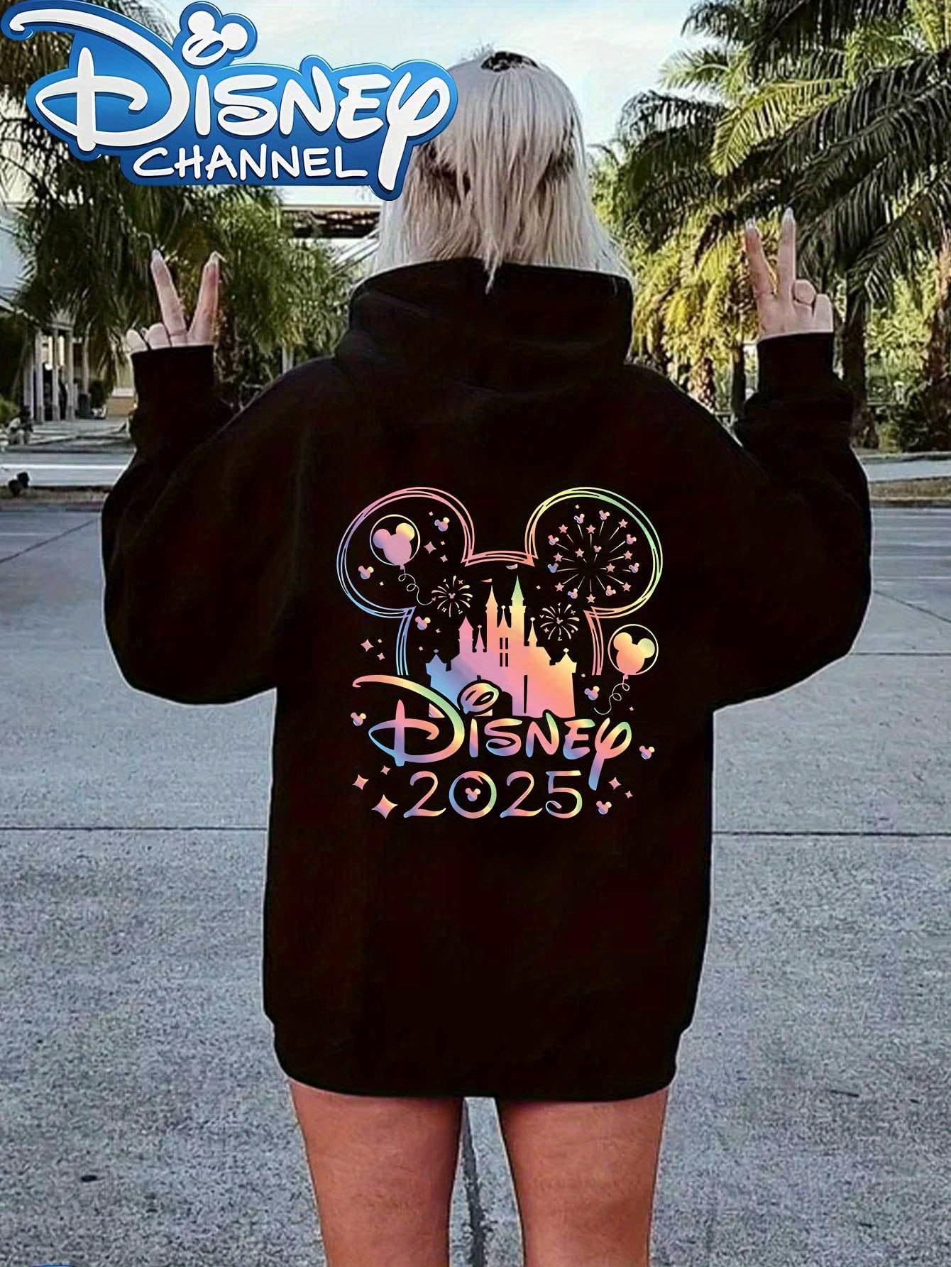 

2025 Женская хлопковая футболка Disney Спортивный повседневный стиль с принтом Микки Мауса Большой размер Уличная одежда Трендовый хип-хоп стиль S