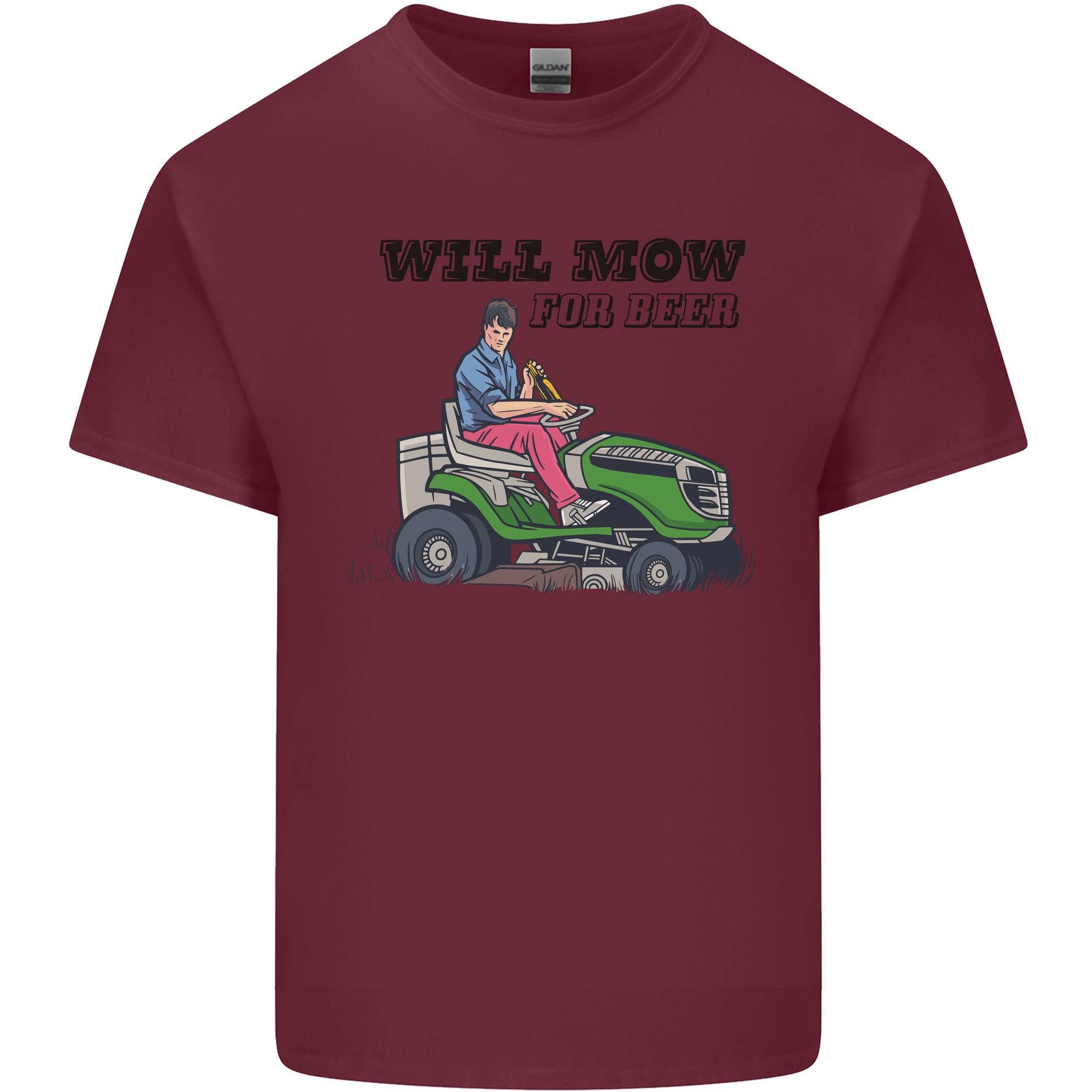 Will Mo the Lawn For Beer Funny Alcohol Unisexs Light Cotton TShirt S