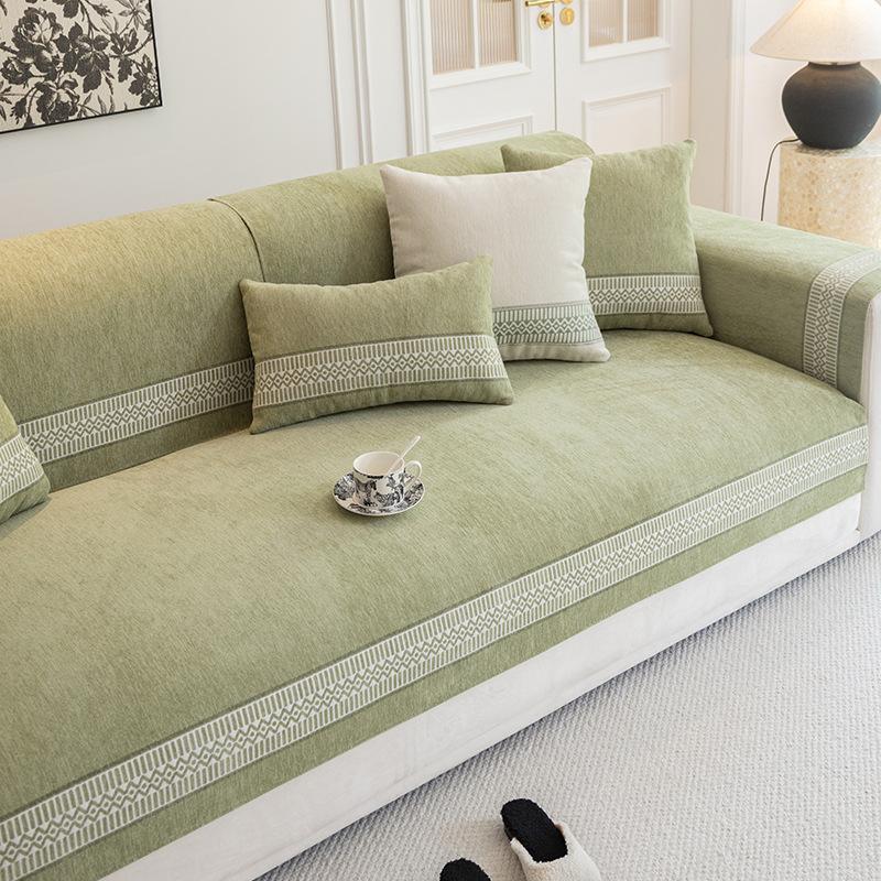 Solid Color Chenille Non-Slip Cat-Resistant Sofa Cushion, Modern Minimalist Style for Living Room and Bedroom Decor