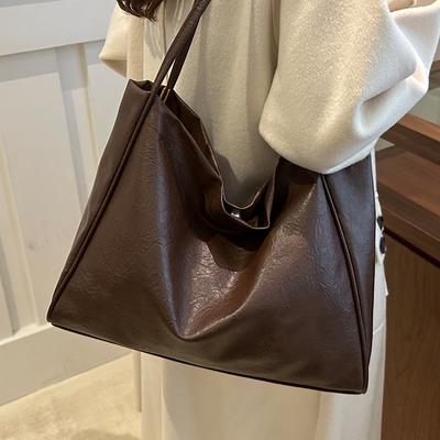 Large Capacity Bag for Women In Winter New Retro Casual Texture Soft Face Commuting Fashion One-shoulder Tote Bag for Women