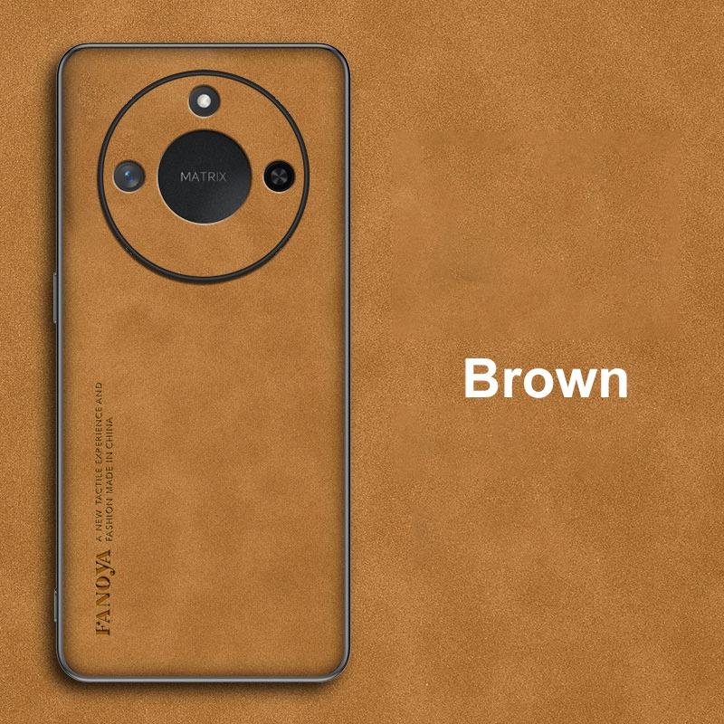 

Для Honor X9C Смарт-чехол Роскошный чехол для телефона из ПУ кожи Для Honor X9C Смарт Задняя крышка Матовый силиконовый Противоударный Полная защита Honor X9C Smart коричневый