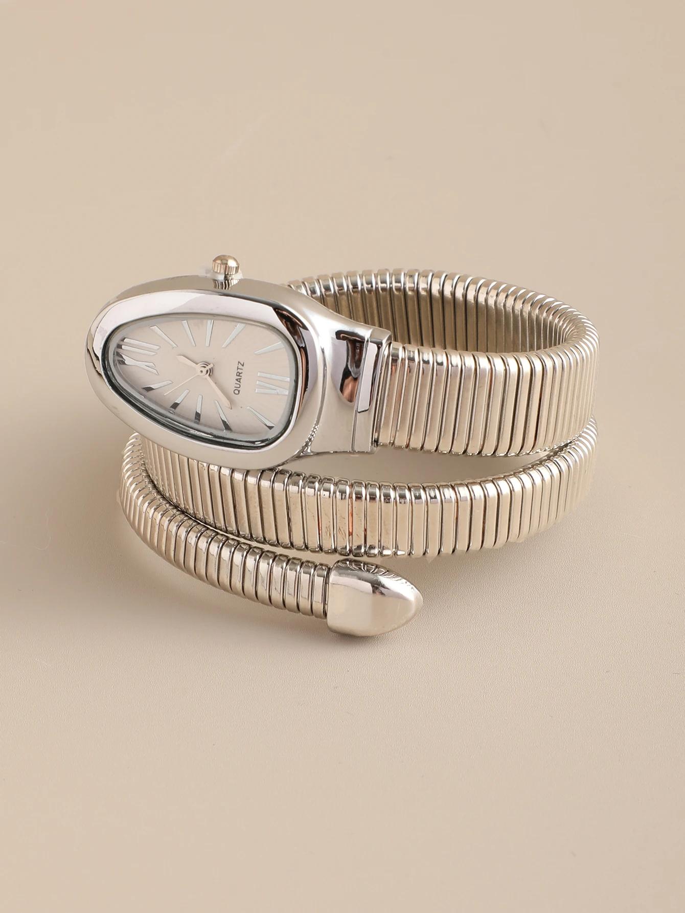 

1pc-High Quality and Fashionable Women s Snake Head Alloy Case Exquisite and Luxurious Quartz Women s Watch