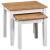 VidaXL Tables gigognes 2pcs Blanc Bois pin massif Assortiment Panama
