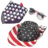1 Set Of American Flag Cowboy Hat Party Sunglasses Scarf Set Western Cowboy Hat