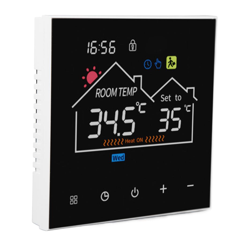 Termostat digital inteligent, cu afișaj LCD, ecran tactil color, programabil, pentru încălzire hidraulică