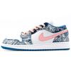 Jordan Air Jordan 1 Mezclilla, Cuero Resistente a la Abrasión Resistente a la Abrasión Zapatillas de Baloncesto Bajas Vintage para Mujer Azul DM8947-100(Team-BOX)