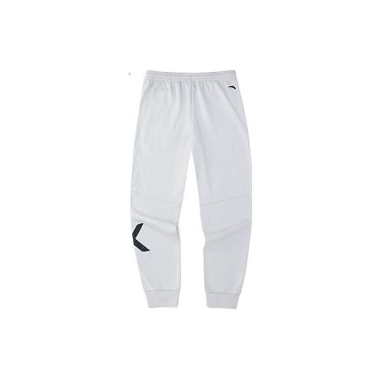 Anta Knitted Sweatpants Men's Gray Thickened Straight Fit Pants 152241304N-1