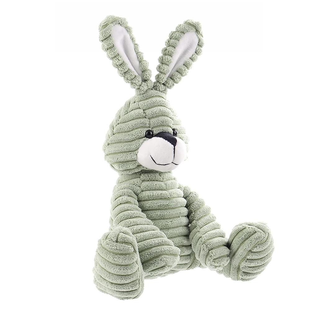 Apricot Lamb Corduroy Rabbit Green Children's Plush Animal, Soft and Cute Stuffed Animal for Babies and Boys, Plush Corduroy Rabbit Green 23cm