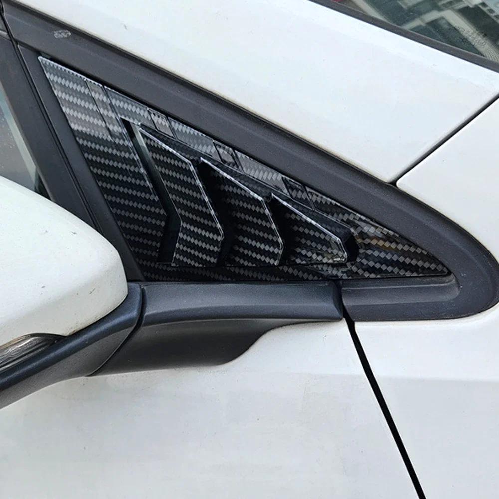 For VW Golf 7 MK7 MK7.5 2013~2019 Car Front Triangle Window Louver Side Shutter Blind Shades Cover Trim Sticker Vent Carbon Auto