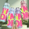 1PC I Am Ok Bold Letter Print 750ml Color Plastic Sports Water Bottle Leakproof Flip Straw Lid Suitable for Sports Office Home Use