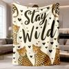 Bohemian Leopard Print Flannel Blanket - Ultra Soft Suitable for Sofa Bed Travel & Camping, Lightweight Thick Suitable for Seasons, Machine Washable B