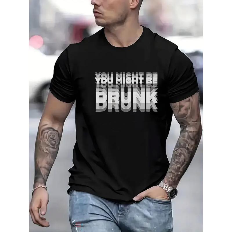 

European Size Men S Casual Crew Neck T-Shirt with Applique Detail - Summer Knit Tee with Slight Stretch, Regular Fit, Printed Graphic Top XL чорний