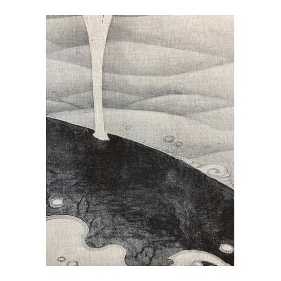 Ukiyo-e Tenugui Towel: Whales and Elephants by Ito Jakuchu, 100% Cotton, Tokka Fabric, Japan