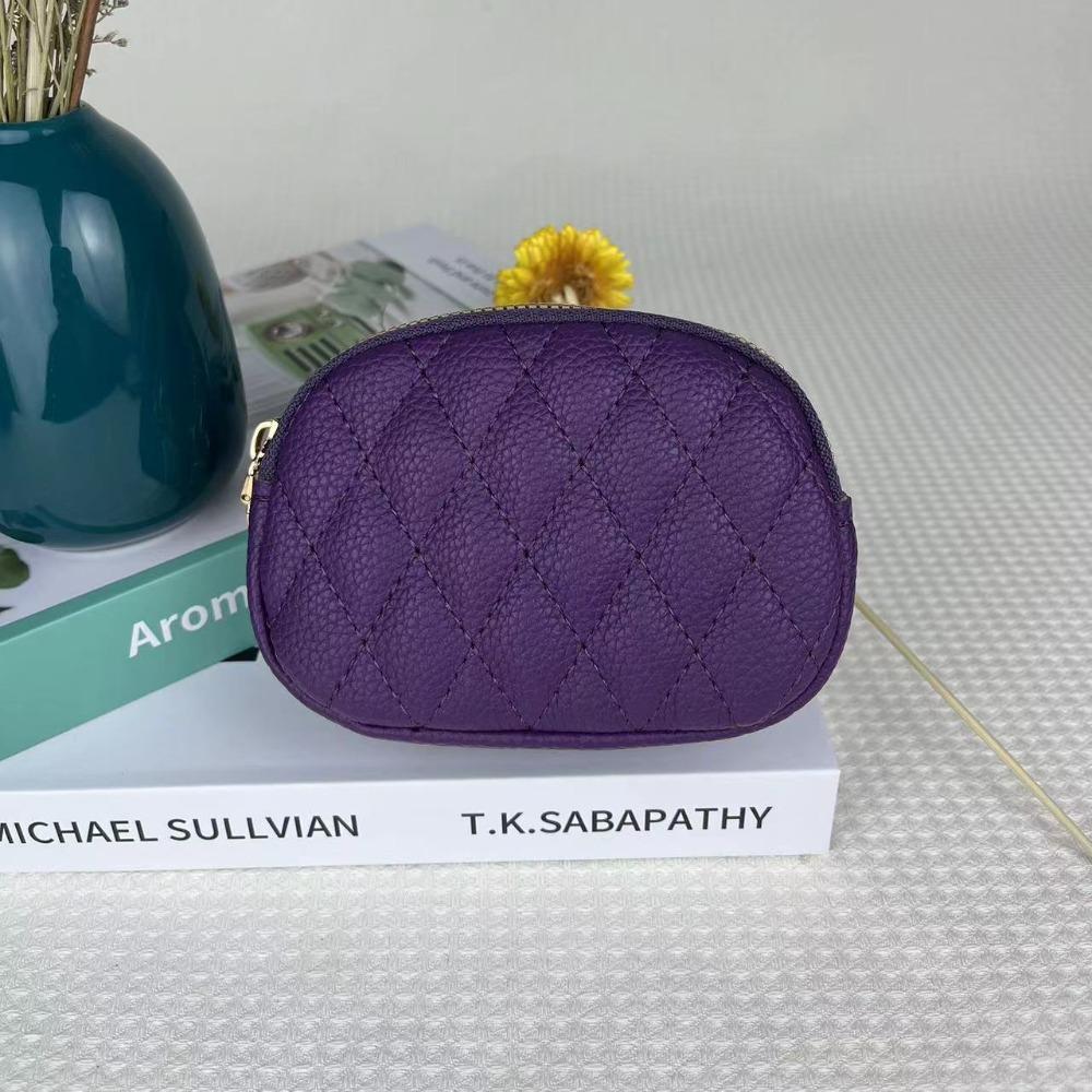 New PU Leather Lady's Coin Purse Double-layers Zipper Storage Bag Clutch Bag Mom's Gift