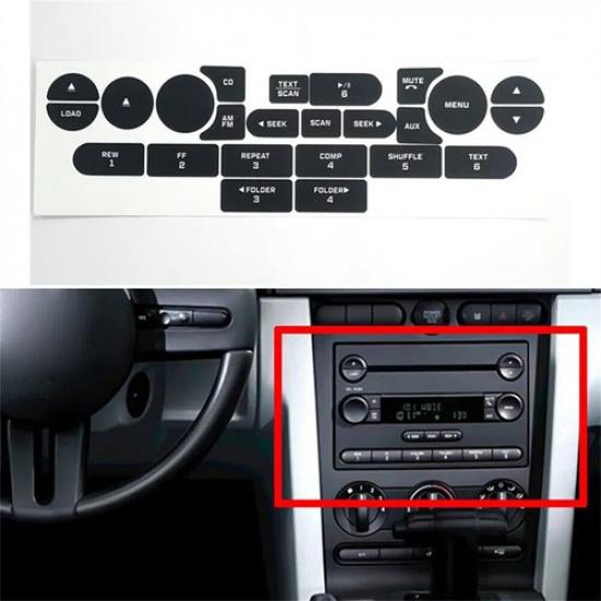 Car Replacement Radio Button Stickers For FORD MUSTANG 2005 2006 2007 2008 2009