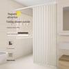 Foldable No-Drill Shower Curtain and Blackout Partition