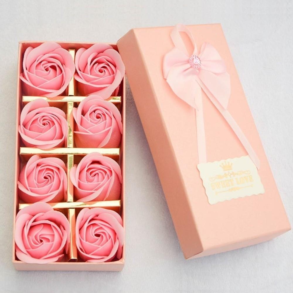 8pcs Creative Mix Color Scented Soap Rose Floral Scented Simulation Rose Rose Flower Petal DIY Rose Bouquet Wedding Decoration