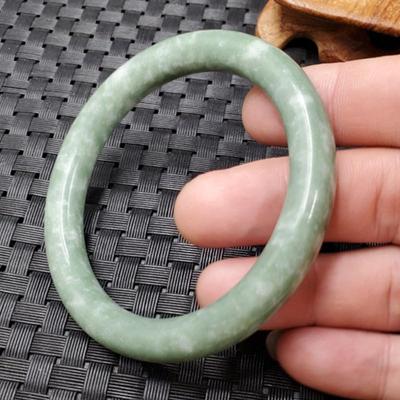 Emerald Green Jade & Aragonite Round Bar Bracelet