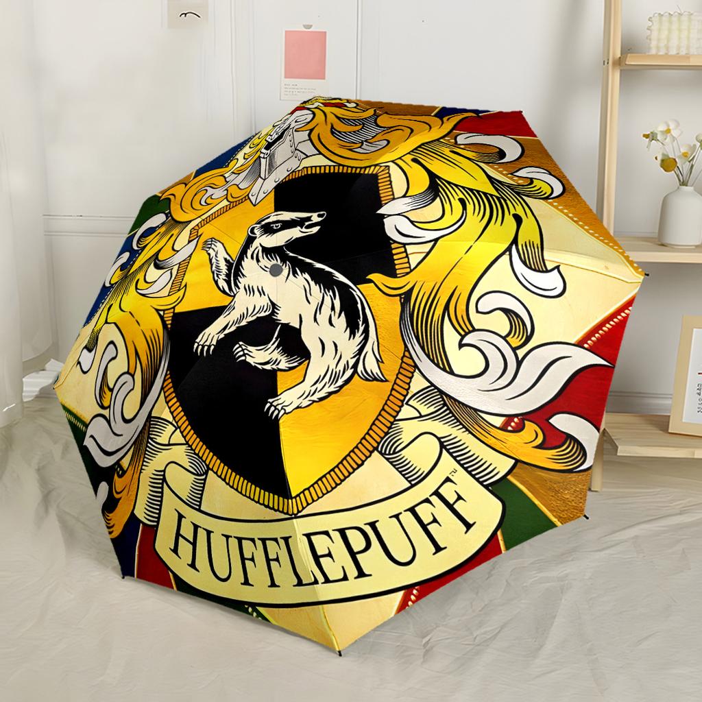 Gryffindor Pride And Loyalty Automatic Umbrella Sturdy 8-Rib Shaft Durable Plastic & Iron All-Season Umbrella for Travel Elegant Women's Umbrella