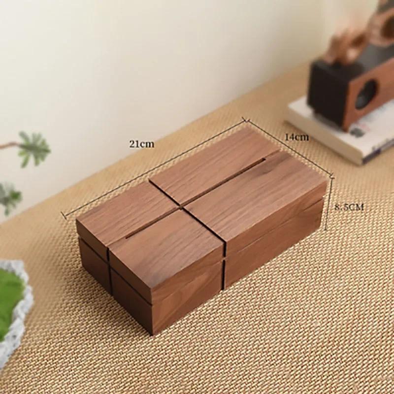 

Black Walnut Wood Tissue Boxes Household Paper Towel Case Living Room Coffee Table Desktop Tissue Box Holder Home Decoration