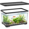 Acquario di Plastica da 2 Galloni con Foro di Scarico - 30x19x17cm Acquario Rettangolare Piccolo Antirottura per Pesci Betta & Guppy - Terrario Trasparente da Scrivania