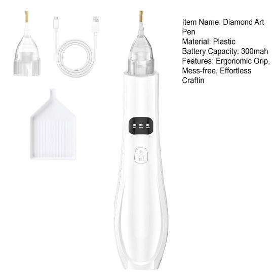 Electric Diamond Art Pen Vacuum Diamond Art Pen Wax-free Diamond Placement Pen for Beginners Pros Diamond Art Accessories