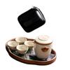 Ru Kiln Portable Travel Tea Set High-end Quick Cup Teacup One Person Outdoor Camping Tea Drinking Equipment