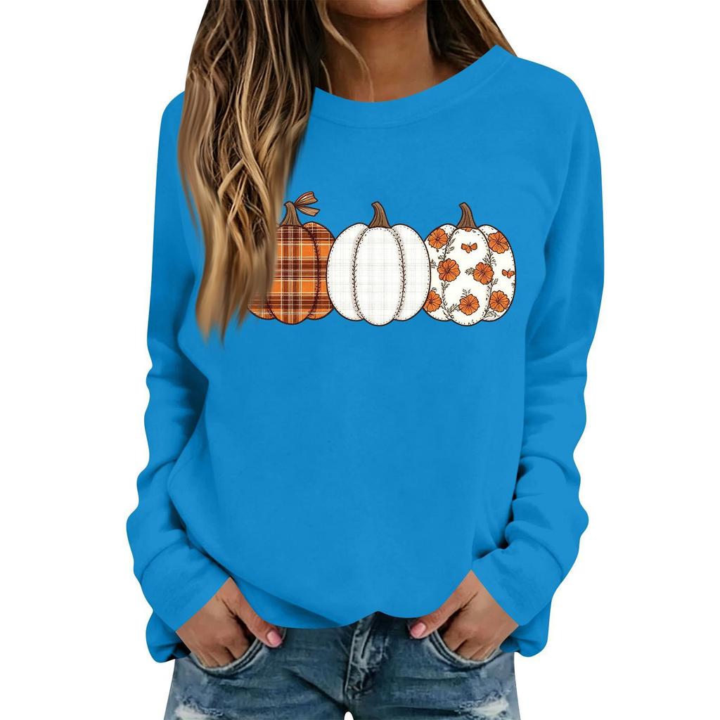 Women's Halloween Print Long Sleeve Neck Casual Top