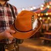 Vintage Kapelusz Jazzowy dla Mężczyzn Fedora z Piórem, Kapelusz z Krótkim Rondem, Niemieckie Retro Imprezowe Filcowe Akcesoria do Kostiumu Oktoberfest, Przebranie na Halloween, Rola