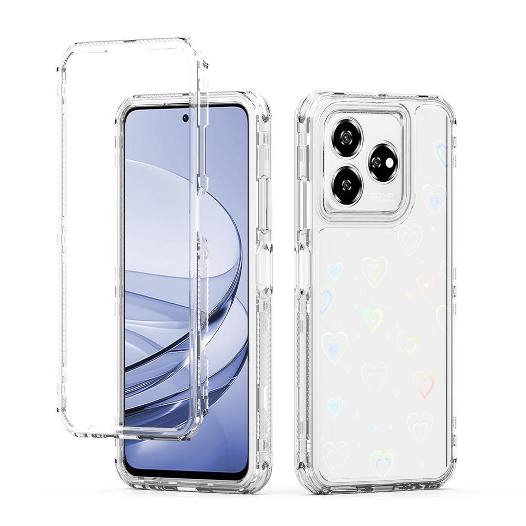 For ZTE Axon 60 Case Precise Cutouts Acrylic TPU Clear Phone Cover with Laser-printed Film