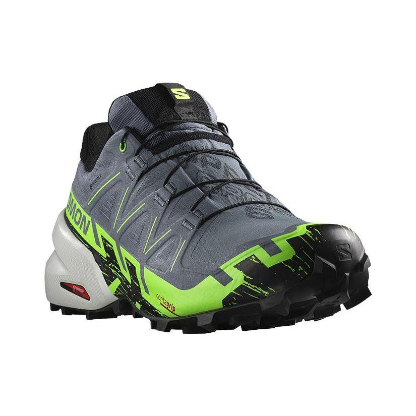 SALOMON Speedcross 6 Gtx Mesh Comfortable Versatile Shock Absorbing Durable Low Top Outdoor Functional Shoes Men Shoes Blue Gray 473019