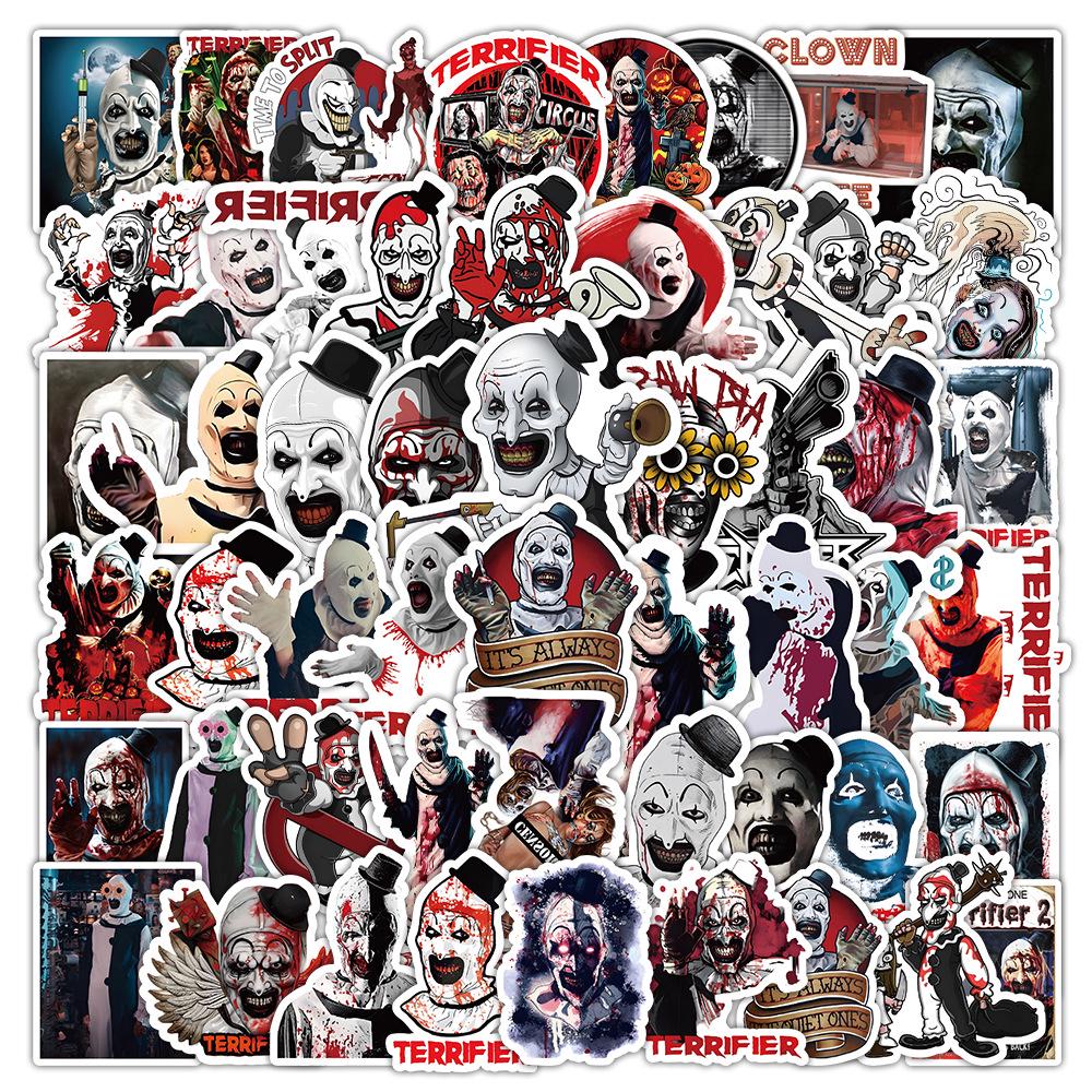53 Unique Soul-Shattering Clown Graffiti Stickers for Phones, Skateboards, and Cabinets
