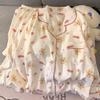1011 new pajamas female sweet girl student teddy bear long sleeves trousers lapel cardigan set loungewear