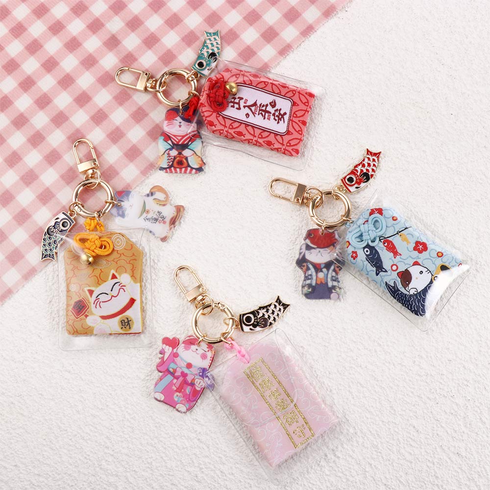 Key Holder Bag Charm Key Rings Maneki Neko Key Chain Keyring Ornaments Fortune Lucky Cat Keychain