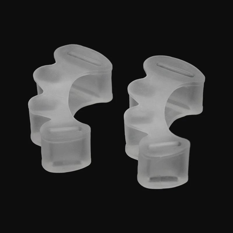 2Pcs Silicone Toe Separator Three-hole Valgus Thumb Orthopedic Pad Overlapping Hammer Foot Corrector