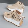 Women's High-Top Sneakers with Thick Platform Sole for Height Increase Breathable ComfortVersatile Casual Outdoor Shoes for Spring