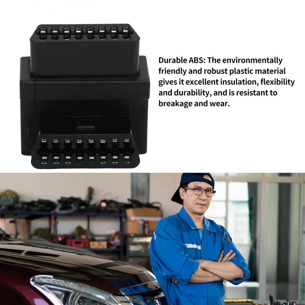 OBD2 Splitter Adapter 16 Pin Male to 2 Female OBDII Splitter for Connector Plug & Play Diagnostic Extender