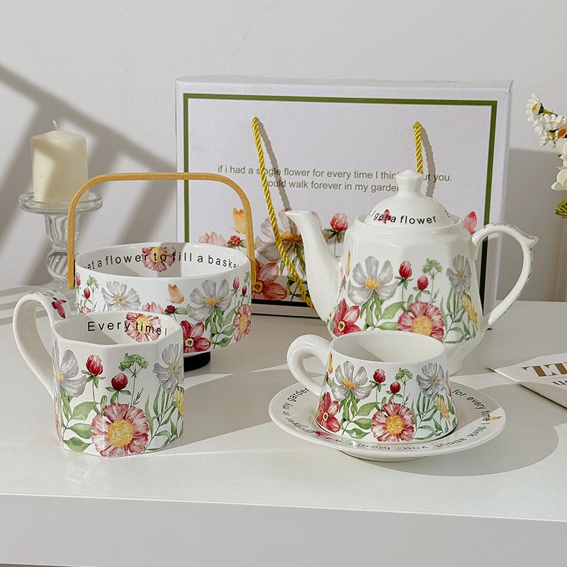Birthday Gift Teapot Set, Girls Give Girlfriends Afternoon Tea Tableware Ceramic Tea Set, New Wedding Cup Souvenir