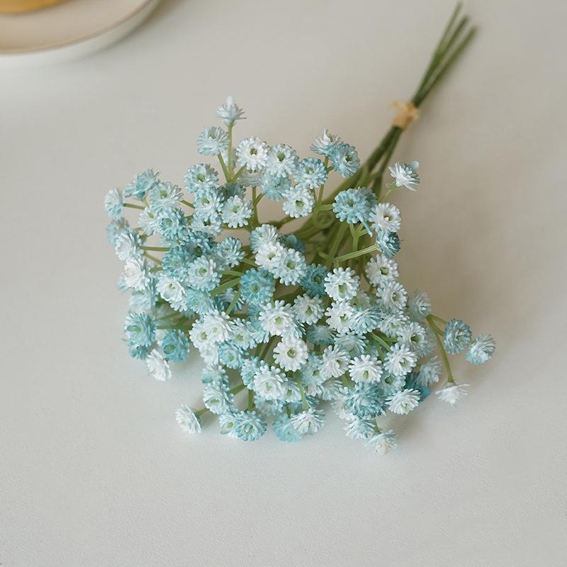 

Искусственные цветы гипсофилы Свадебный букет своими руками Украшение Композиция Пластиковый Babysbreath Поддельный цветок Домашний декор синий