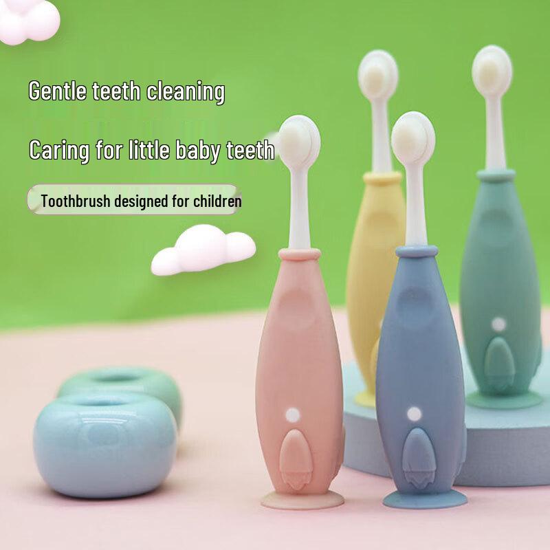 Kids Cartoon Rocket Soft Bristle Toothbrush