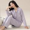 Imitation Cotton Pajamas Women's Spring and Autumn New Simple Casual Loungewear Women's Cardigan Long-sleeved Loungewear Casual Suit