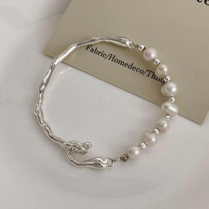 Fashion 925 Silver Pearl Bracelets for Women Korean Luxury Double Layer Pearl Silver Chain Bracelets Party Jewelry Gift