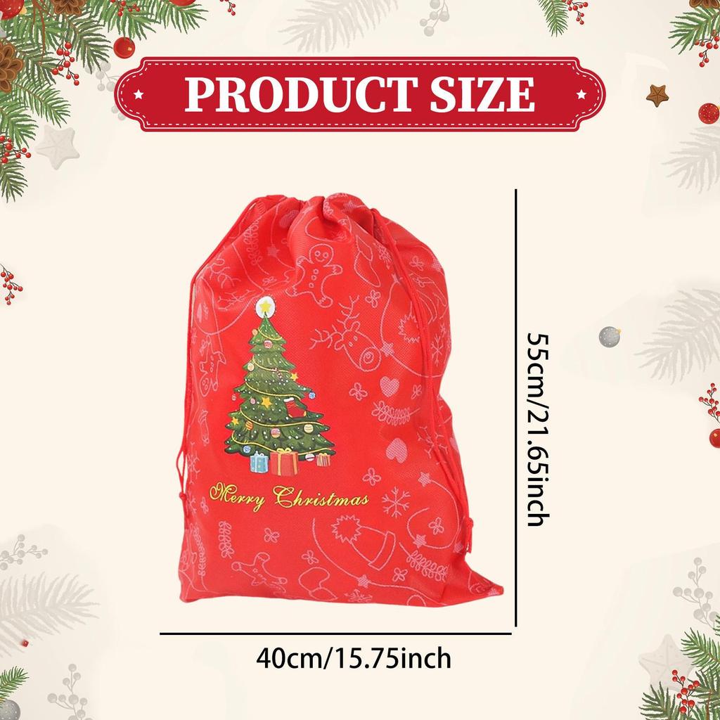 Christmas Drawstring Gift Bag Closure, Versatile Wrapping Pouch, Xmas Treats for
