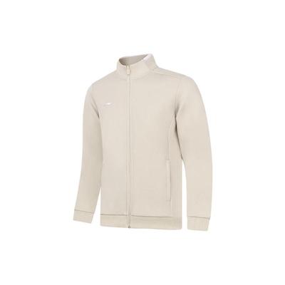 Li Ning Plain Stand Collar Open Front Casual Hoodie Men Hoodies Oatmeal-Gray AWDT989-4