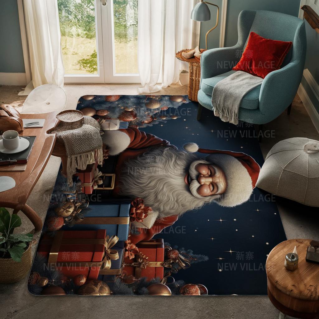 House Entrance Carpet Home Door Mat Living Room Bath Foot Bathroom Non-slip Water Absorption Rugs Bath Merry Christmas Winter