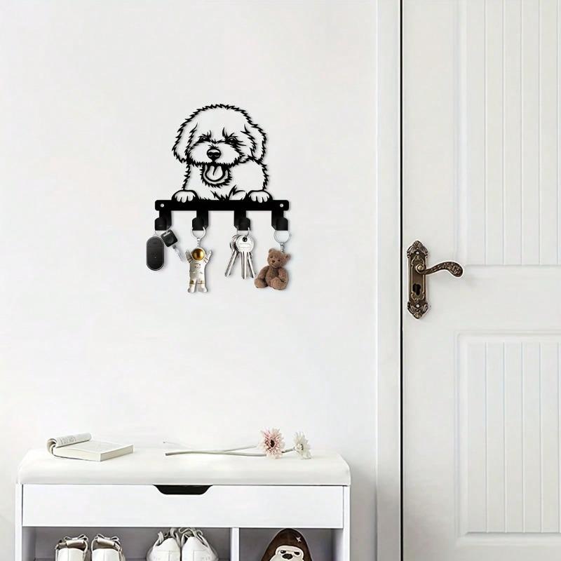 Large Teddy Bear Key Holder Metal Wall Hooks White Bear Design Boho Style Room Decor Gift