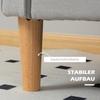 Two-Seater Sofa with Storage, Button Tufting, Cushion, Rubberwood, 117x62x78cm, Light Grey